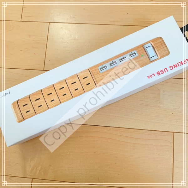 雷サージ付き電源タップレビュー！コンセント6個とUSB4個が一気に差せて超便利！